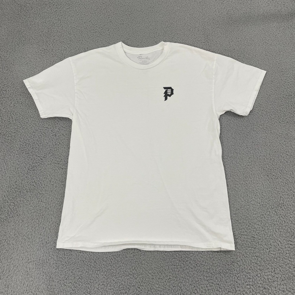 Primitive Dirty P Shirt Men L White Skate Streetwear Short Sleeve Tee